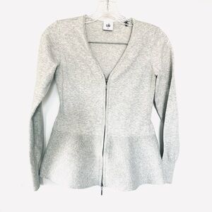 CAbi Willow heather gray zip cardigan xs